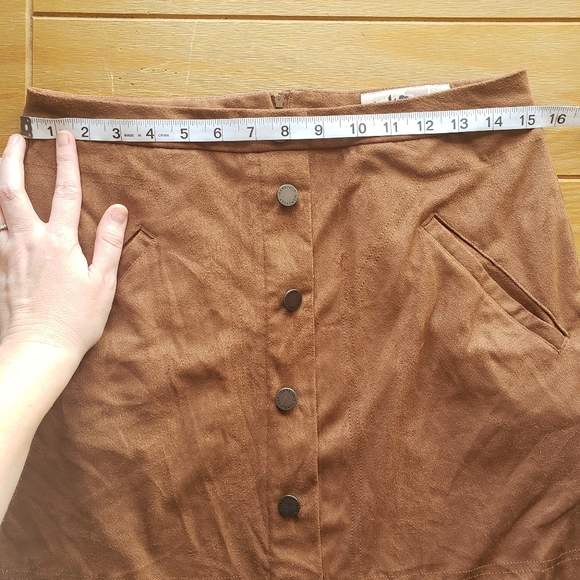 Jolt Brown Suede Mini Skirt Size 7 - Picture 9 of 9